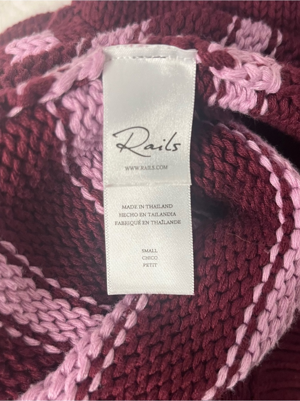 RAILS Alise Sweater Top Mulberry Stripe Cotton Crew Neck Womens Size Small - Picture 7 of 9